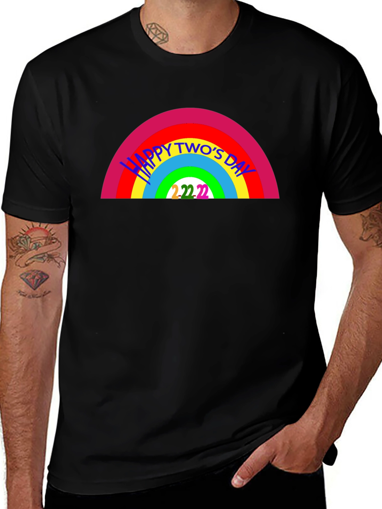 Happy Twos Day Rainbow T-Shirt - 2/22/22