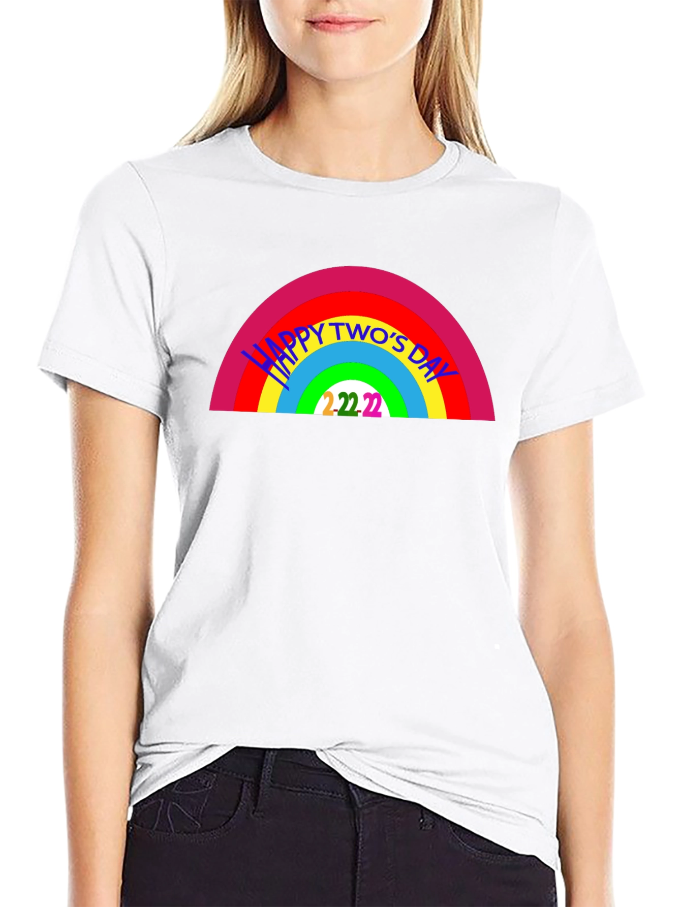 Happy Twos Day Rainbow T-Shirt - 2/22/22