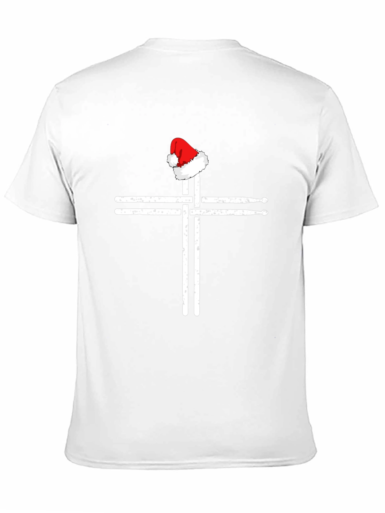 Drumsticks Cross Santa Hat T-Shirt - Black Graphic Tee