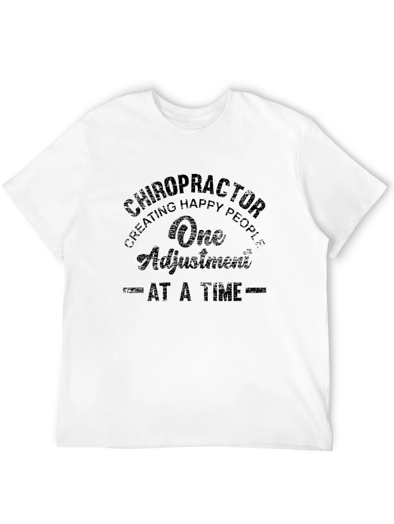 Chiropractor One Adjustment at a Time Black T-Shirt