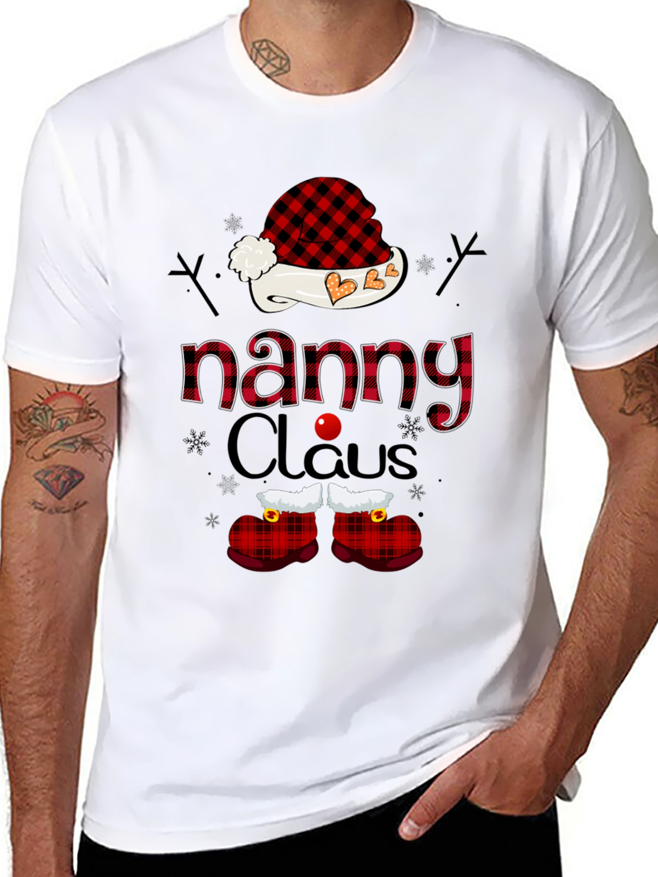 Nanny Claus Plaid Graphic Tee