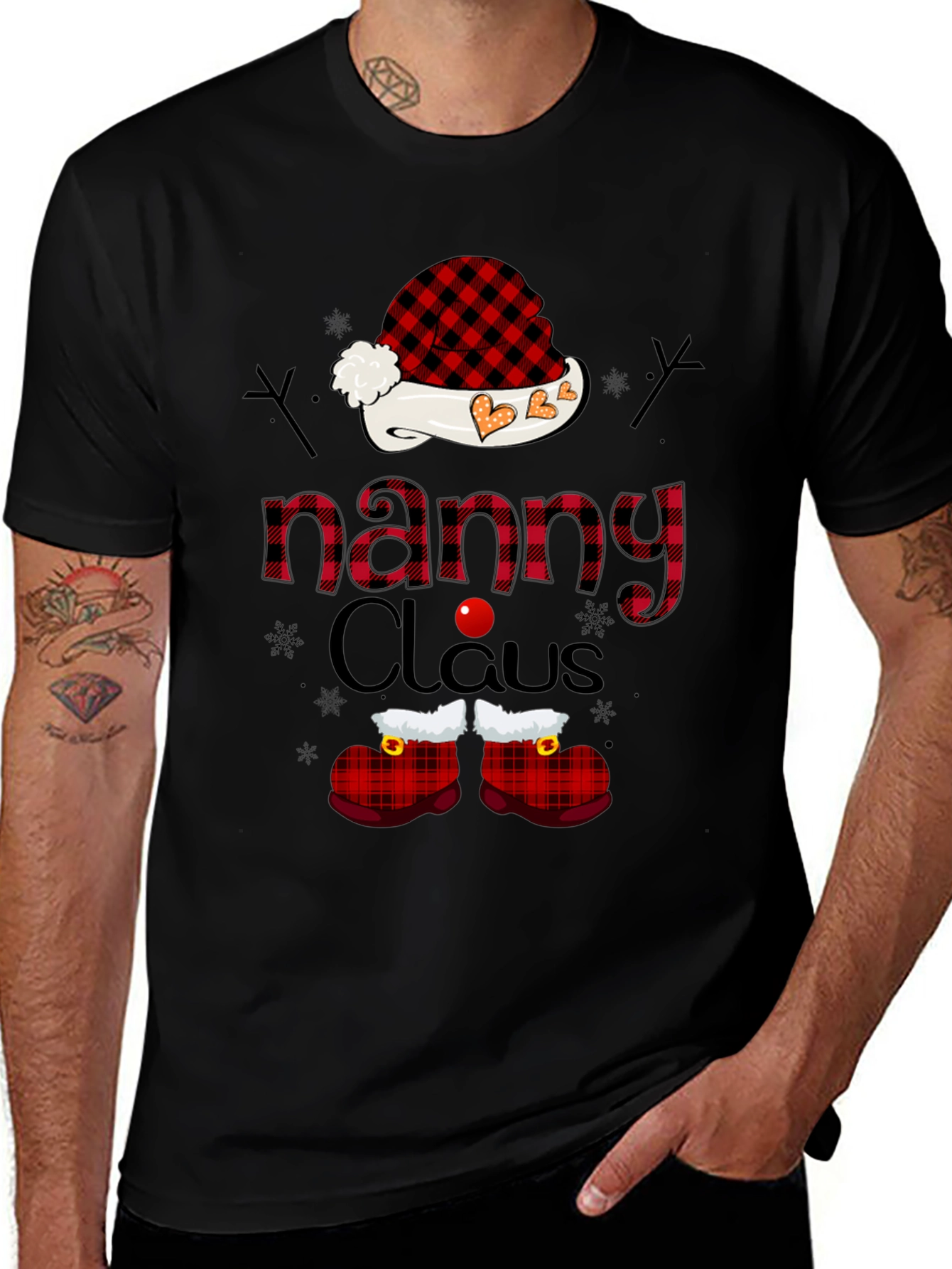 Nanny Claus Plaid Graphic Tee