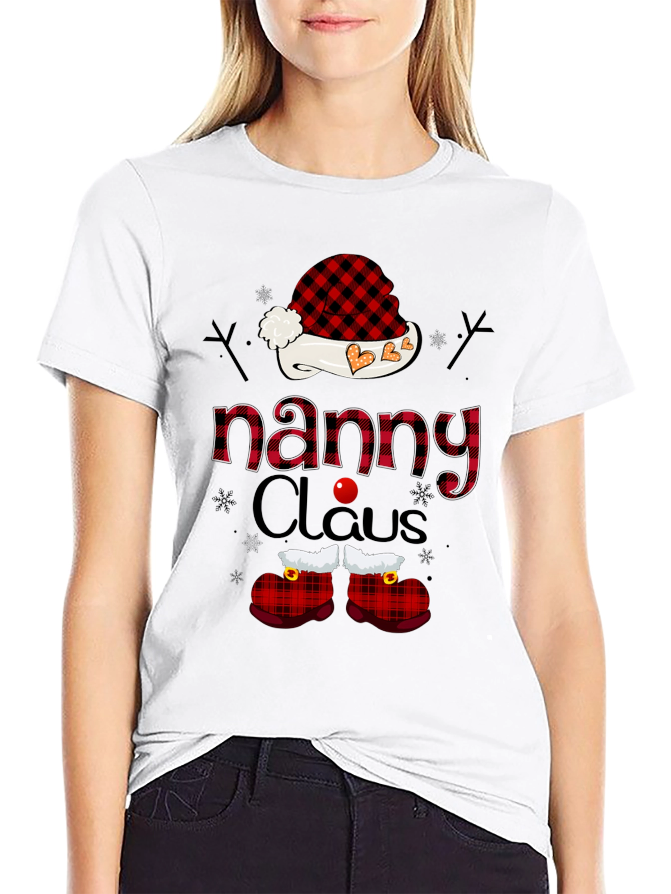 Nanny Claus Plaid Graphic Tee