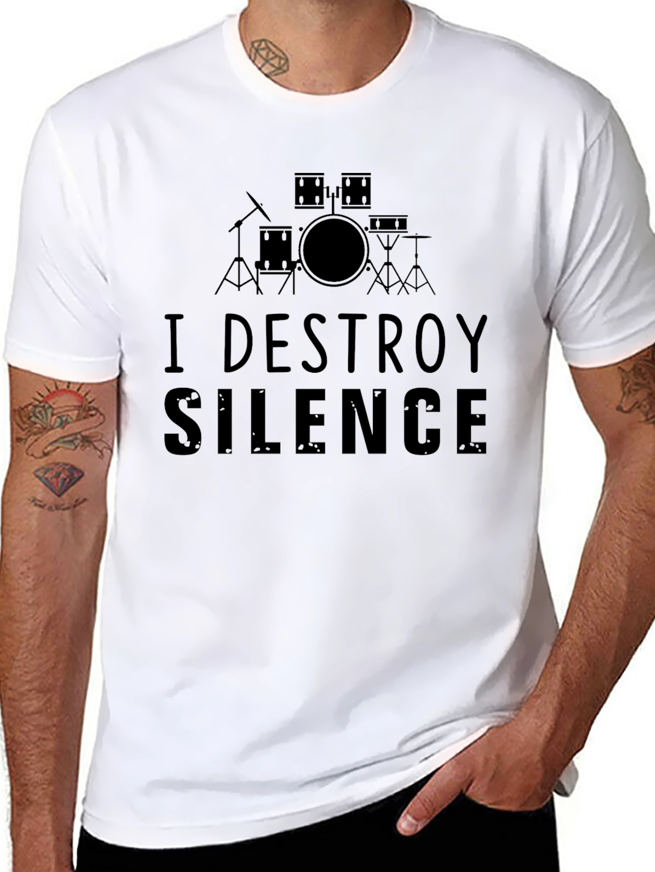 I Destroy Silence Drummer T-Shirt