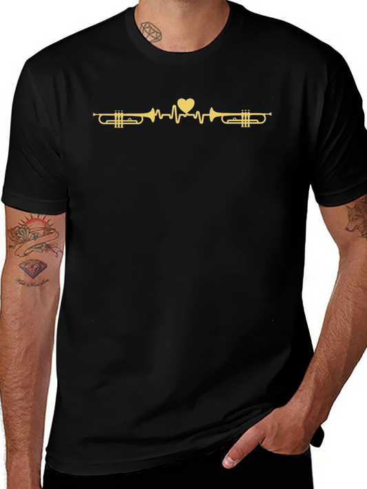 Trumpet Heartbeat T-Shirt - Music Lover Tee