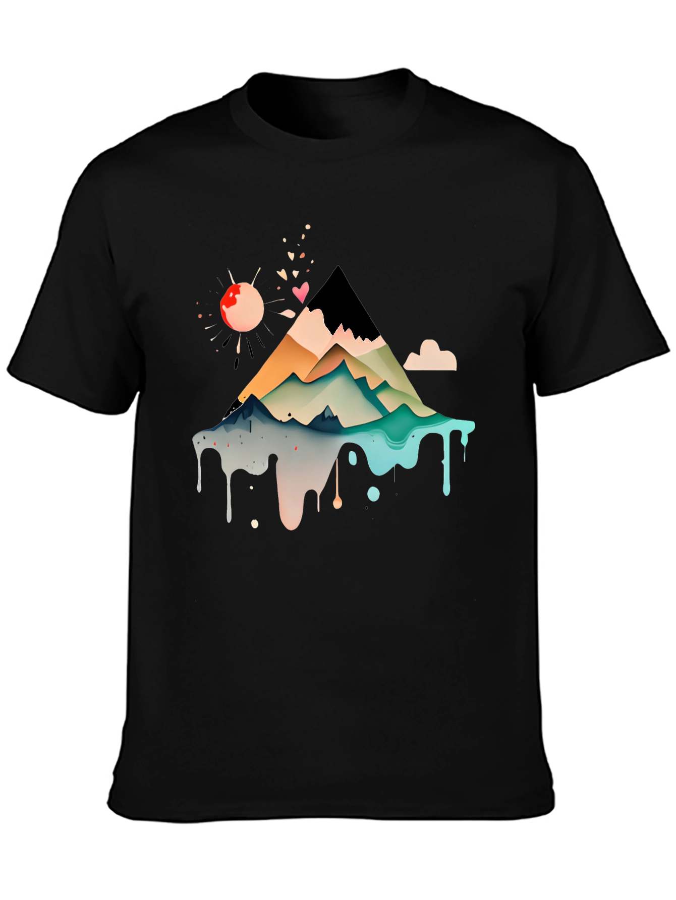Abstract Mountain Graphic Tee - Modern Art Shirt