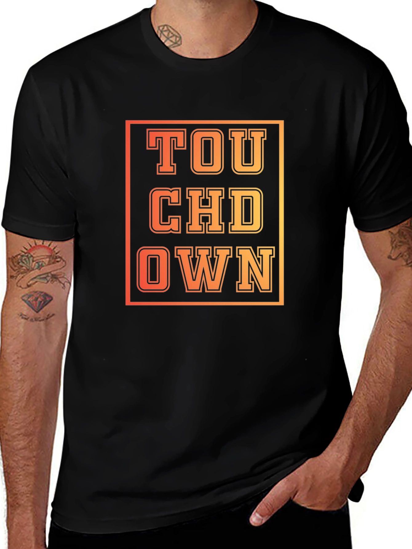 Touchdown Graphic Print Black T-Shirt