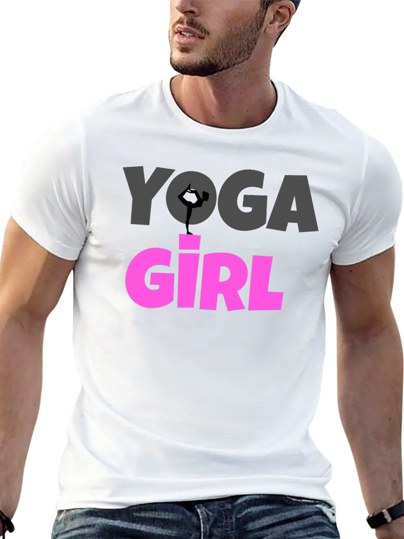 Yoga Girl Graphic Tee - Black Cotton T-Shirt