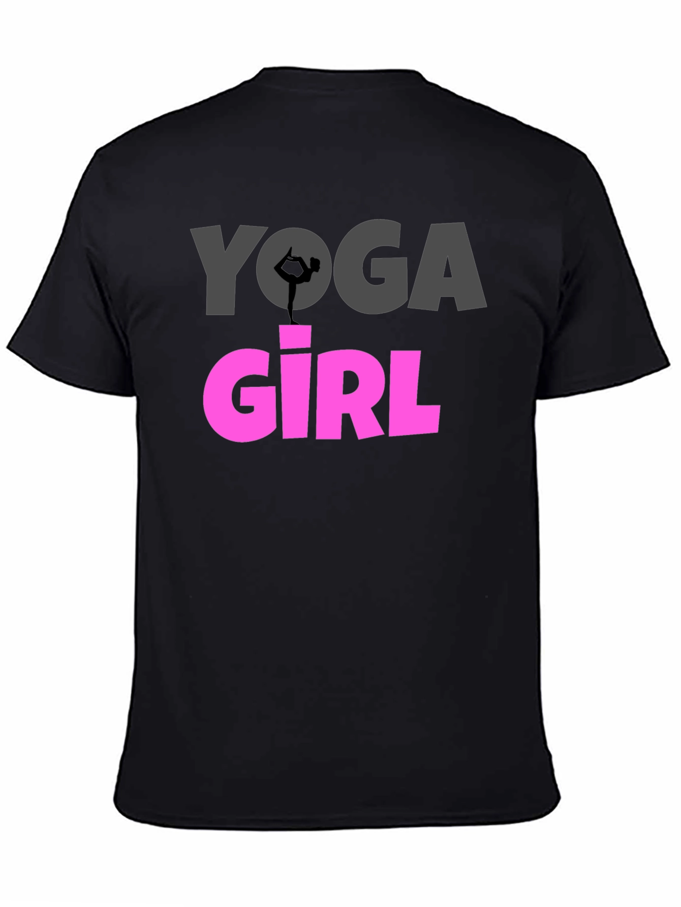 Yoga Girl Graphic Tee - Black Cotton T-Shirt