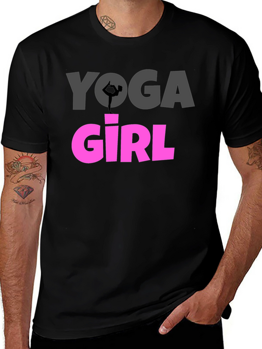 Yoga Girl Graphic Tee - Black Cotton T-Shirt
