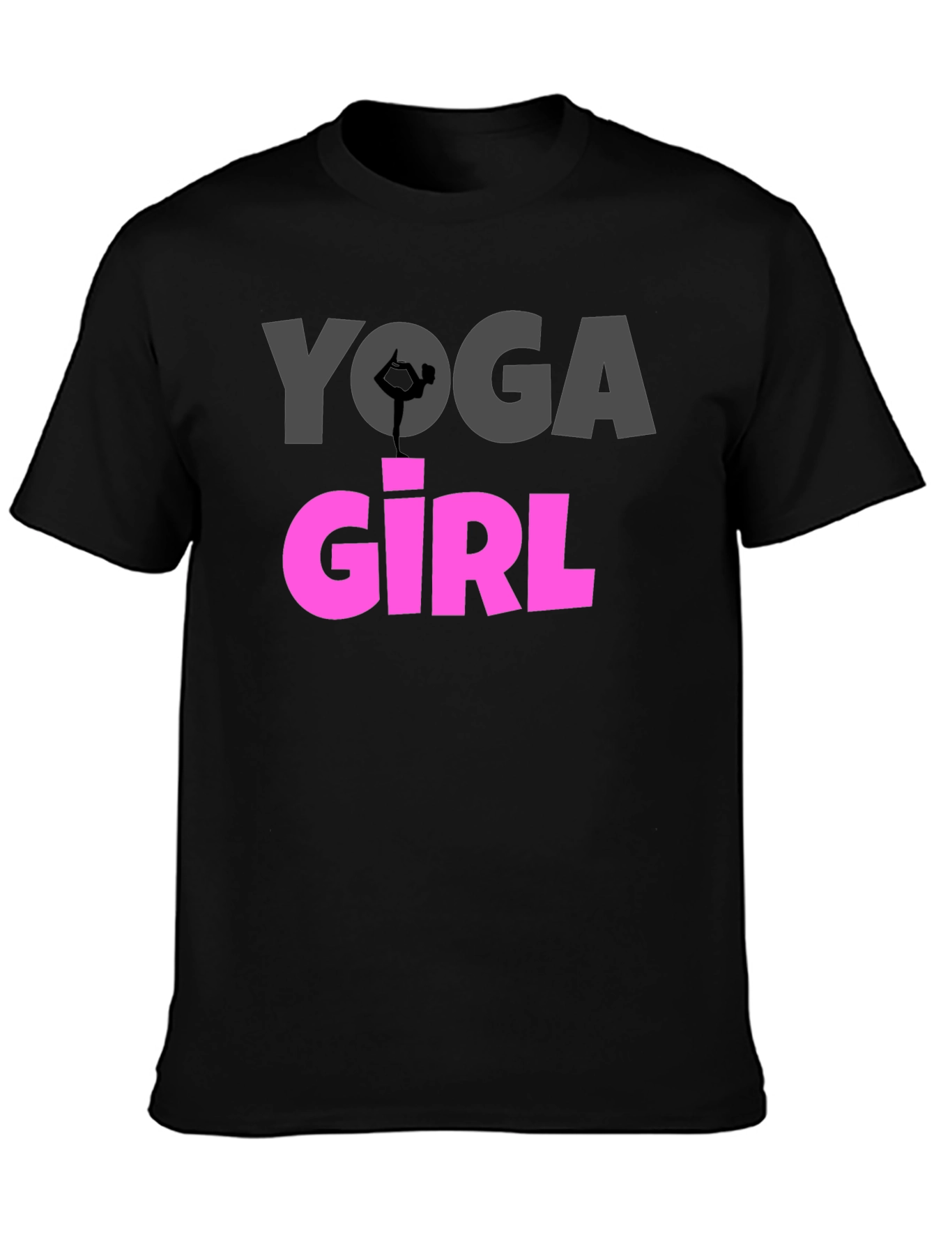 Yoga Girl Graphic Tee - Black Cotton T-Shirt
