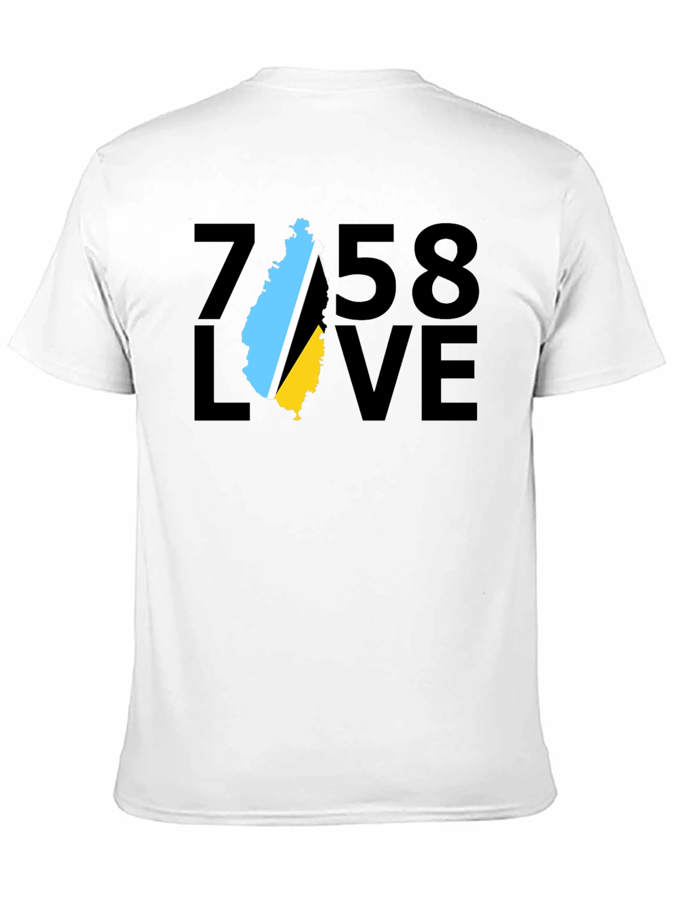758 Love St. Lucia Flag T-Shirt