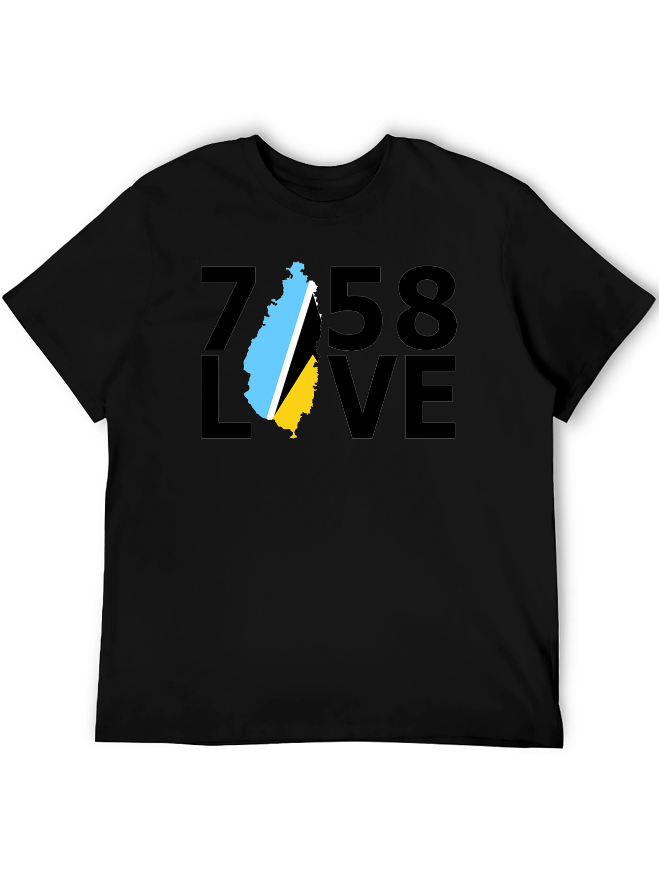 758 Love St. Lucia Flag T-Shirt
