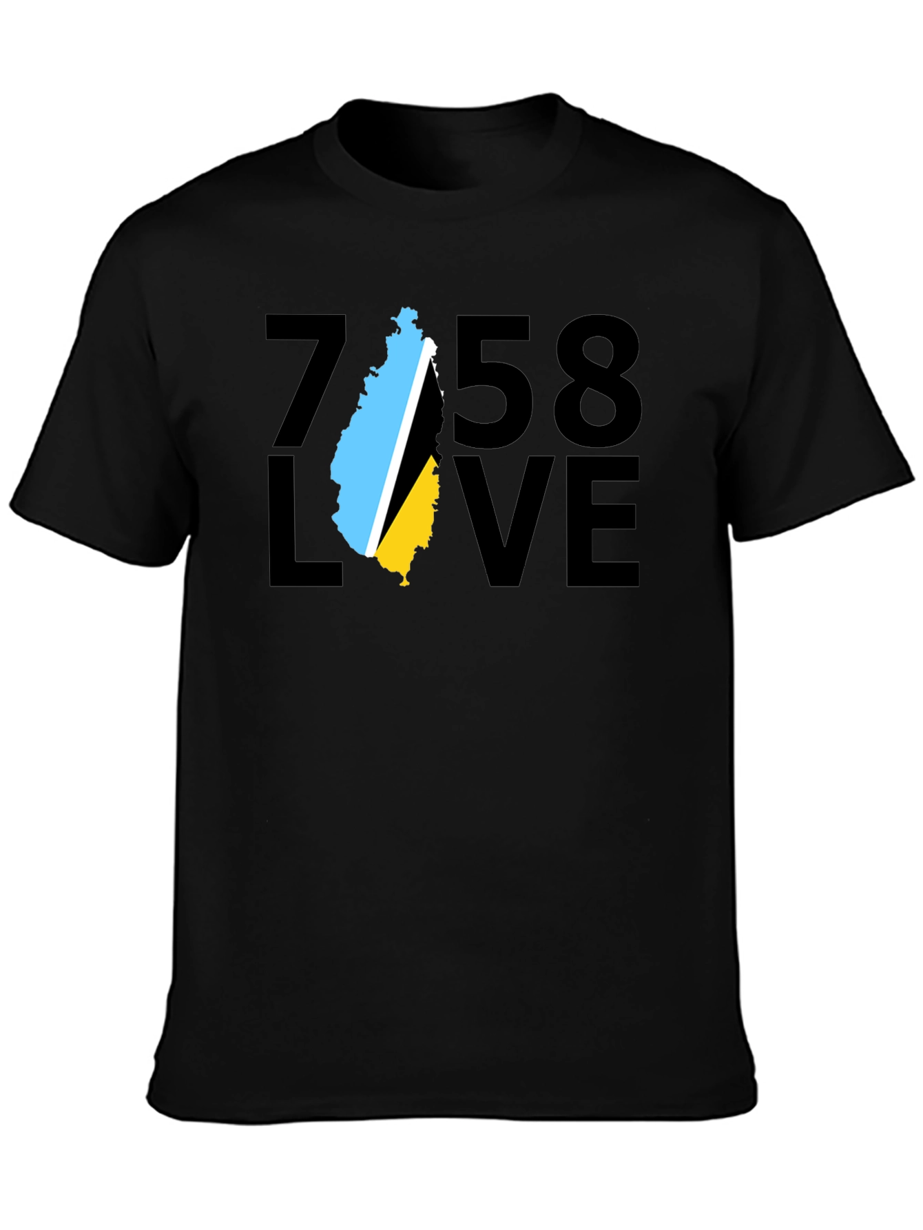 758 Love St. Lucia Flag T-Shirt