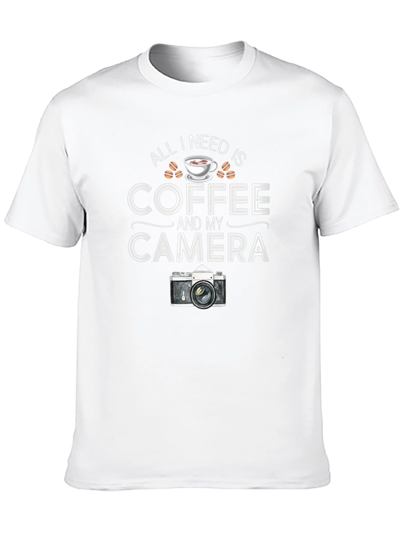 Coffee and Camera Black Graphic T-Shirt