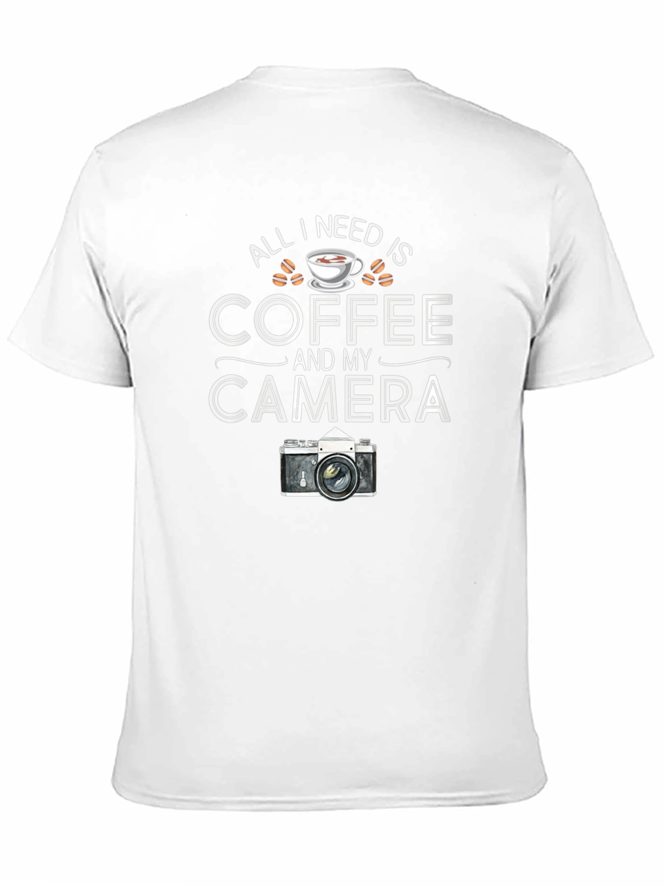 Coffee and Camera Black Graphic T-Shirt