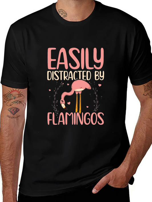 Easily Distracted by Flamingos Graphic T-Shirt