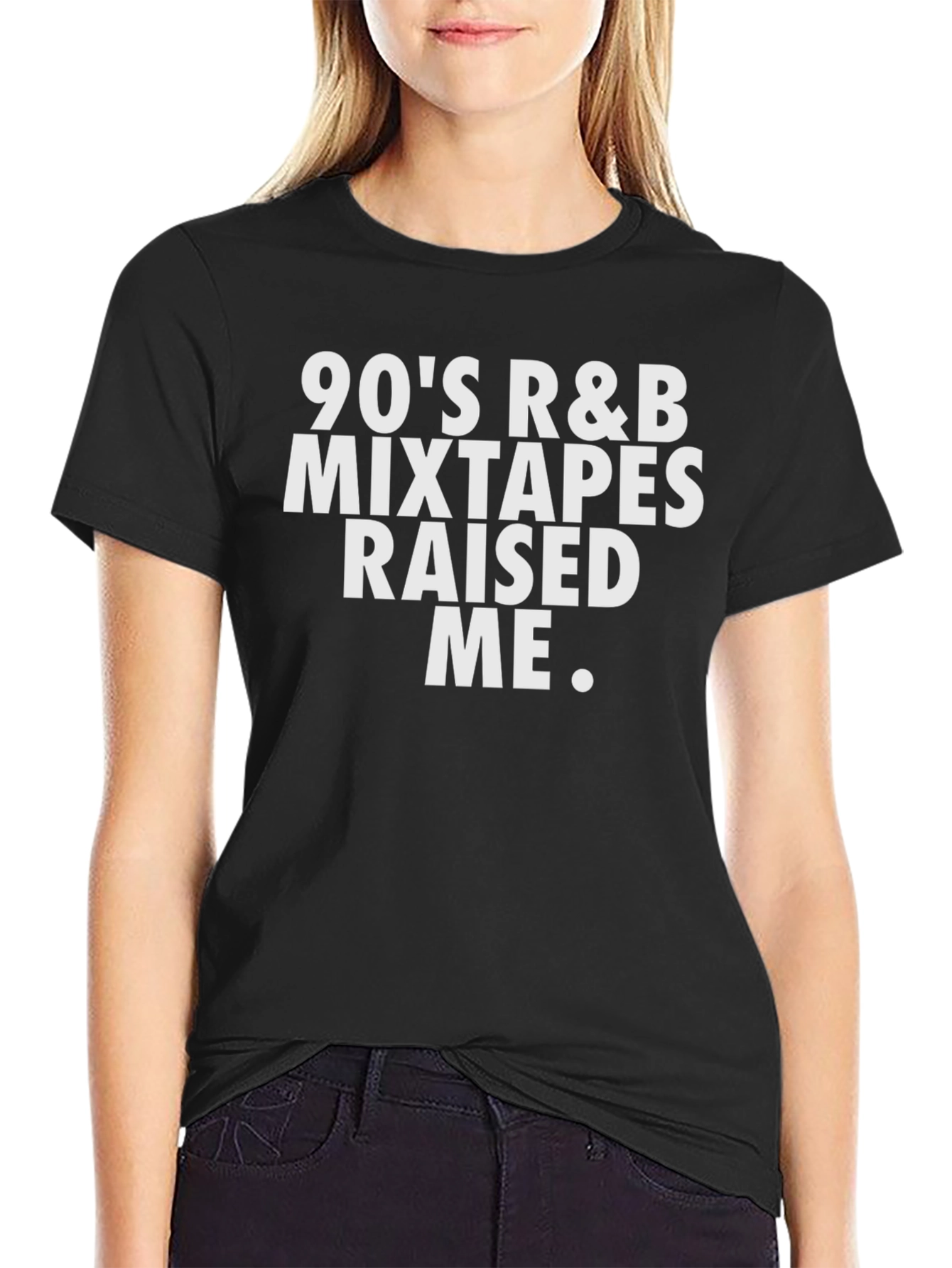 90s R&B Mixtapes Raised Me Black T-Shirt
