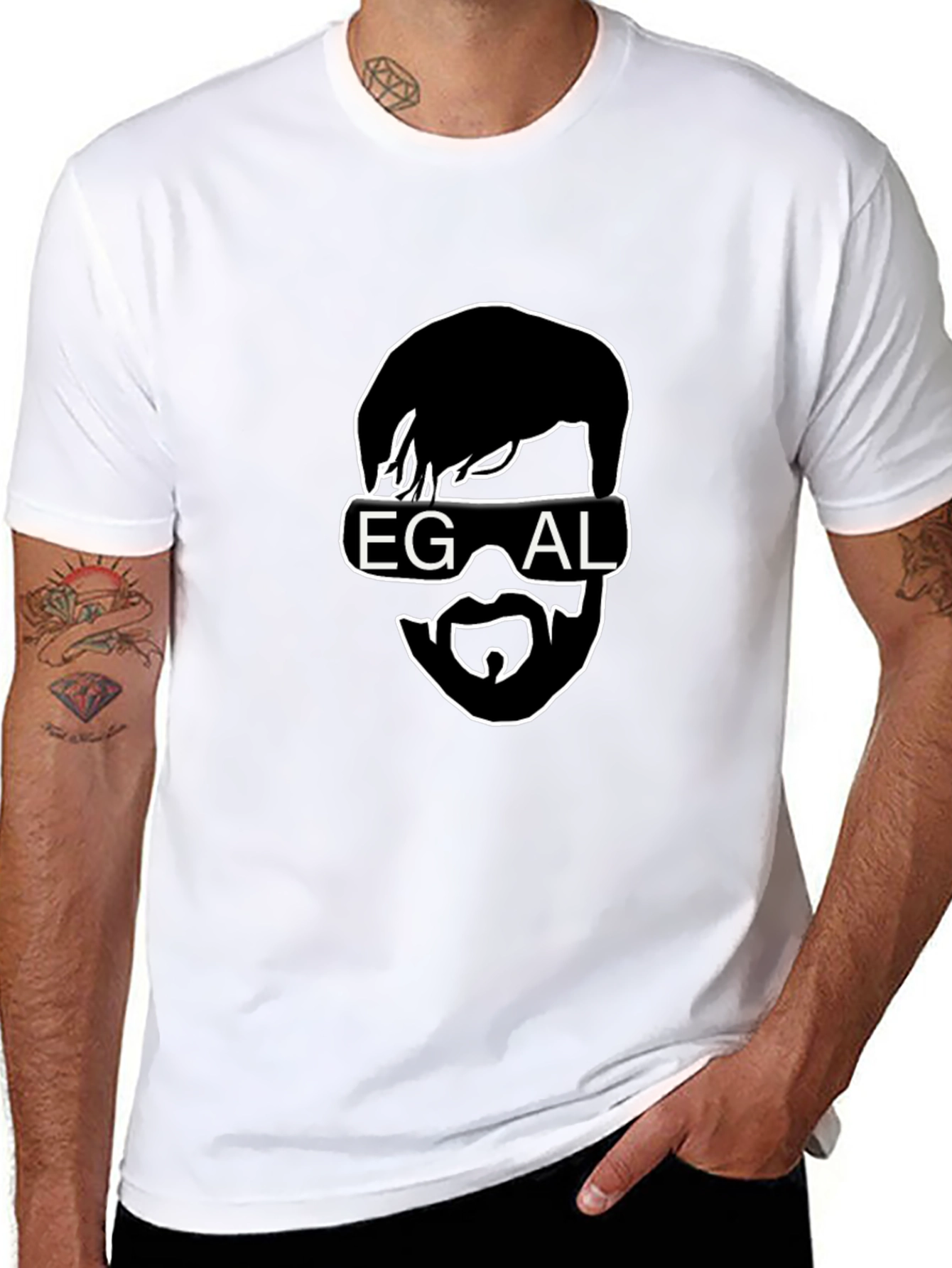EGAL Funny Graphic Black T-Shirt - Stylish Casual Wear