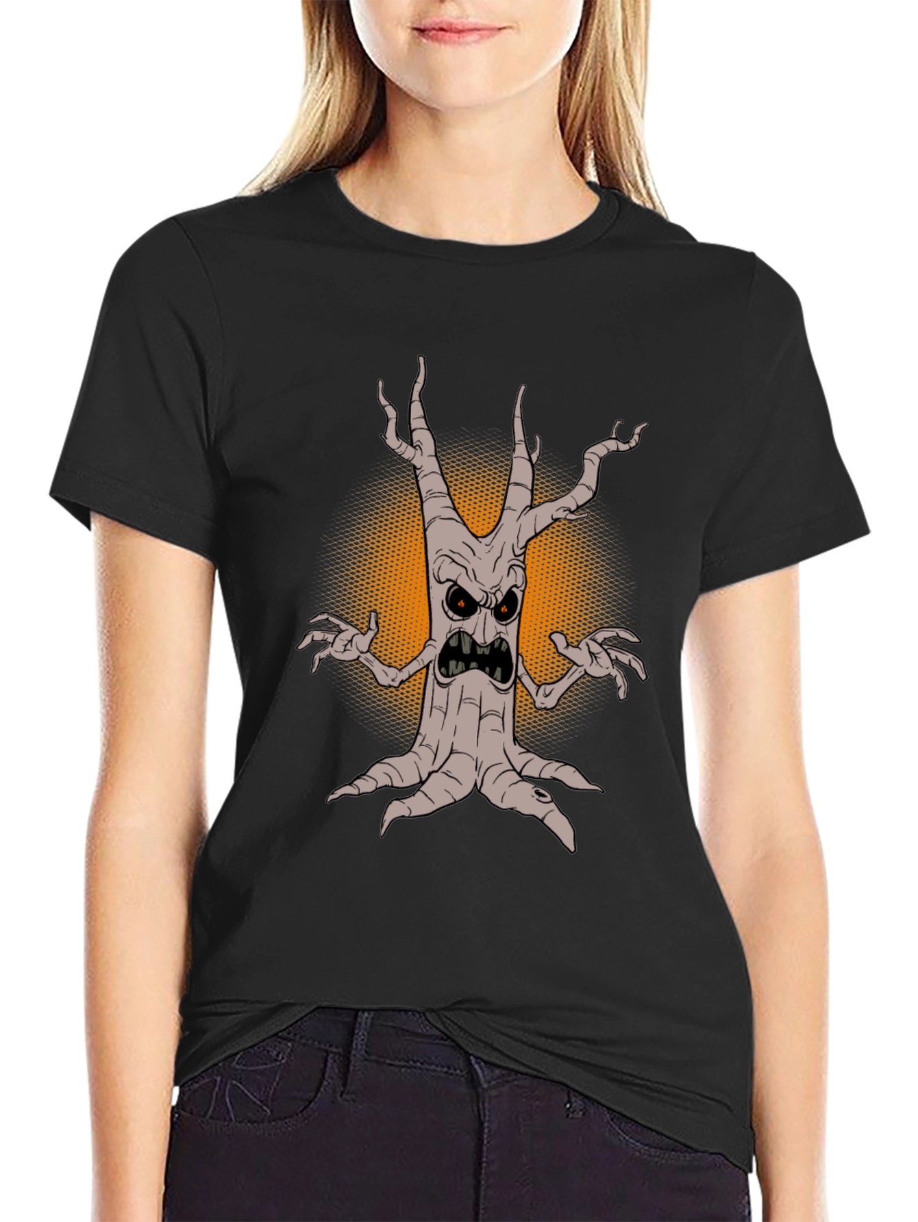Mens Spooky Tree Graphic Tee - Halloween Style