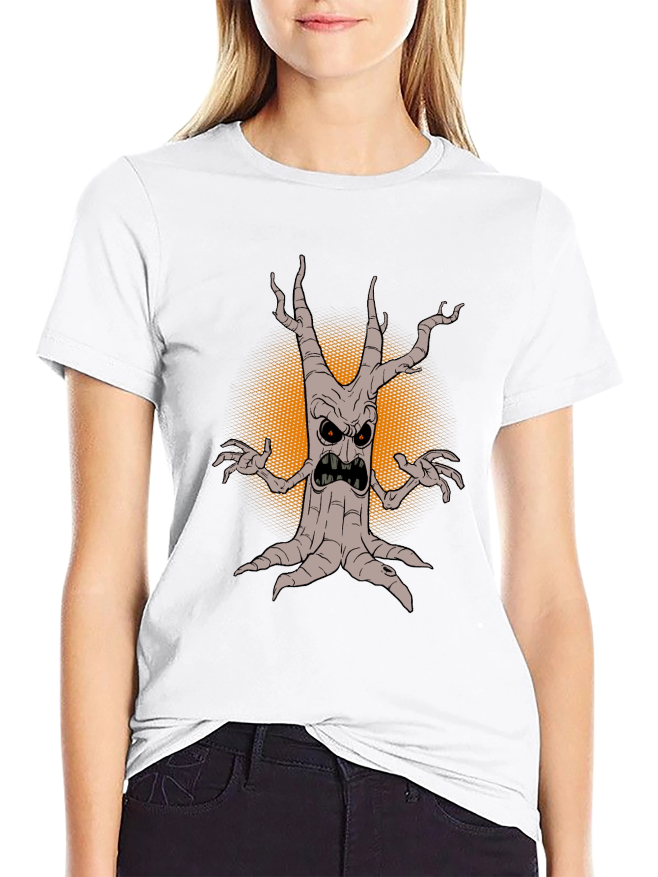 Mens Spooky Tree Graphic Tee - Halloween Style