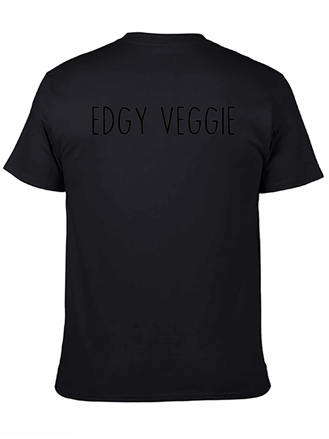 Edgy Veggie Graphic Tee - Black Cotton T-Shirt