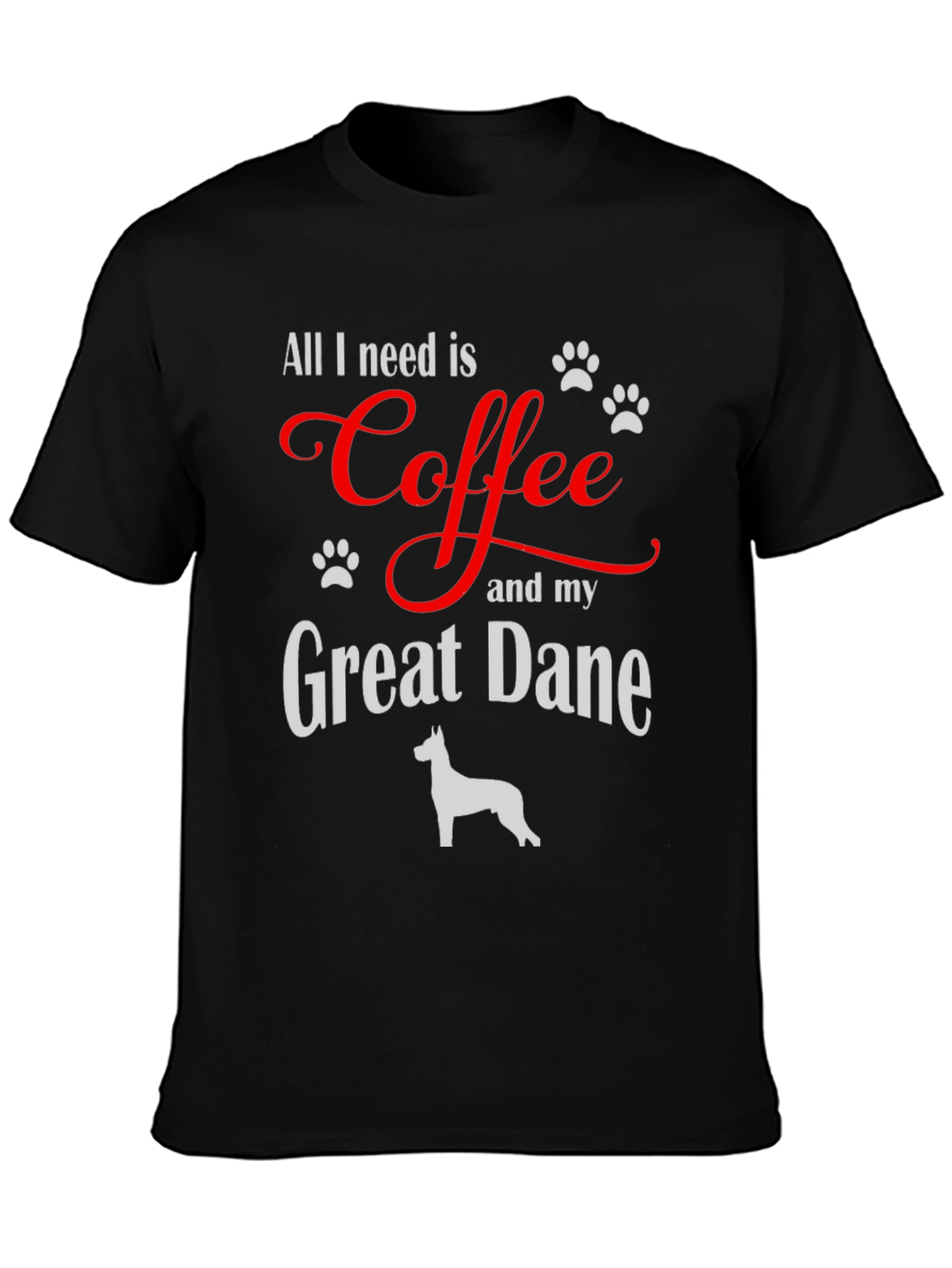 Coffee & Great Dane T-Shirt Dog Lover Tee