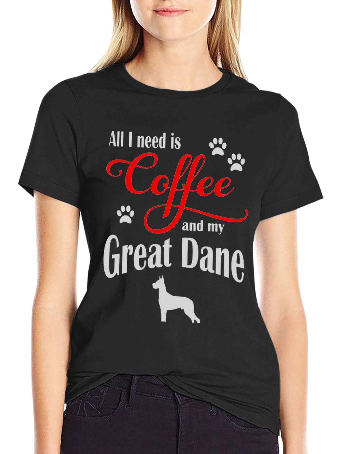 Coffee & Great Dane T-Shirt Dog Lover Tee