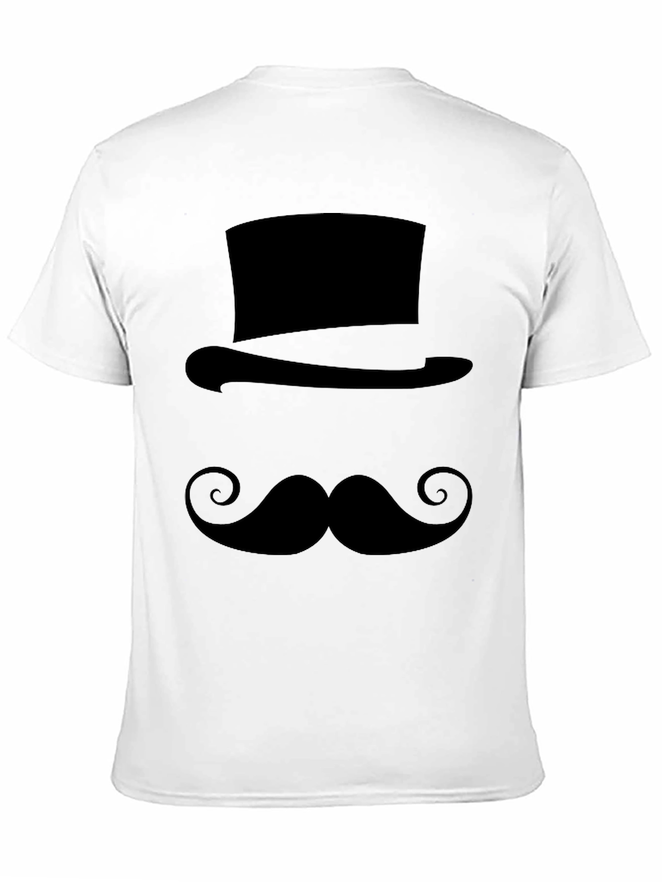 Top Hat and Mustache T-Shirt - Black