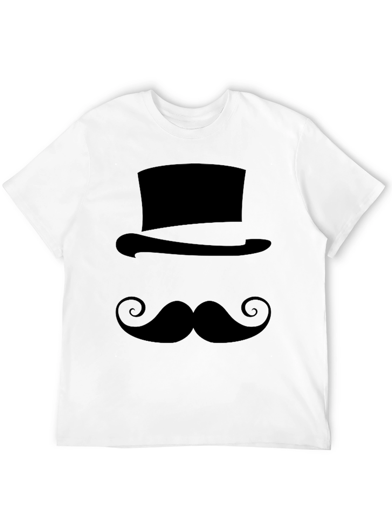 Top Hat and Mustache T-Shirt - Black