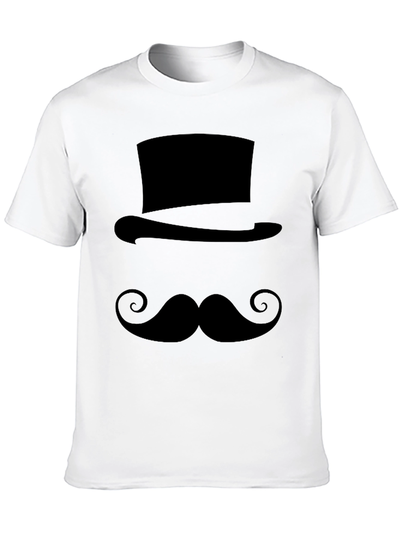 Top Hat and Mustache T-Shirt - Black