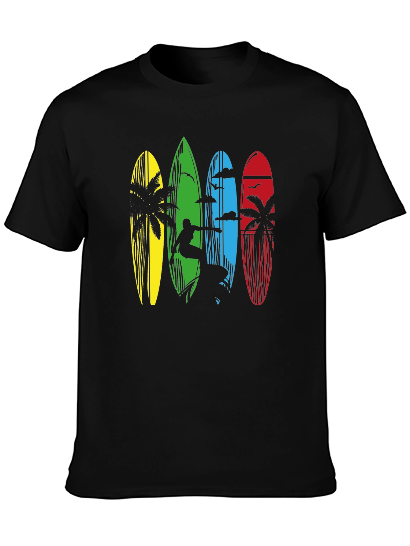 Surfboard Graphic Tee - Beach Style T-Shirt