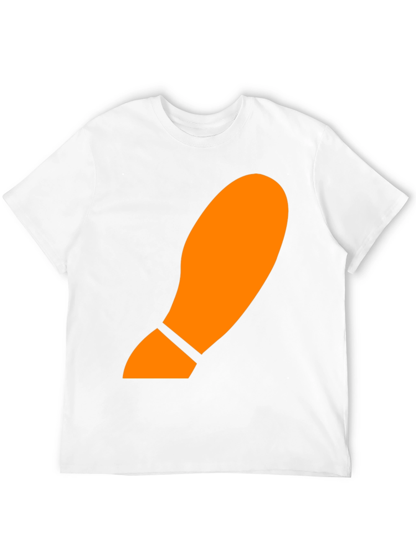 Orange Footprint Graphic Black T-Shirt