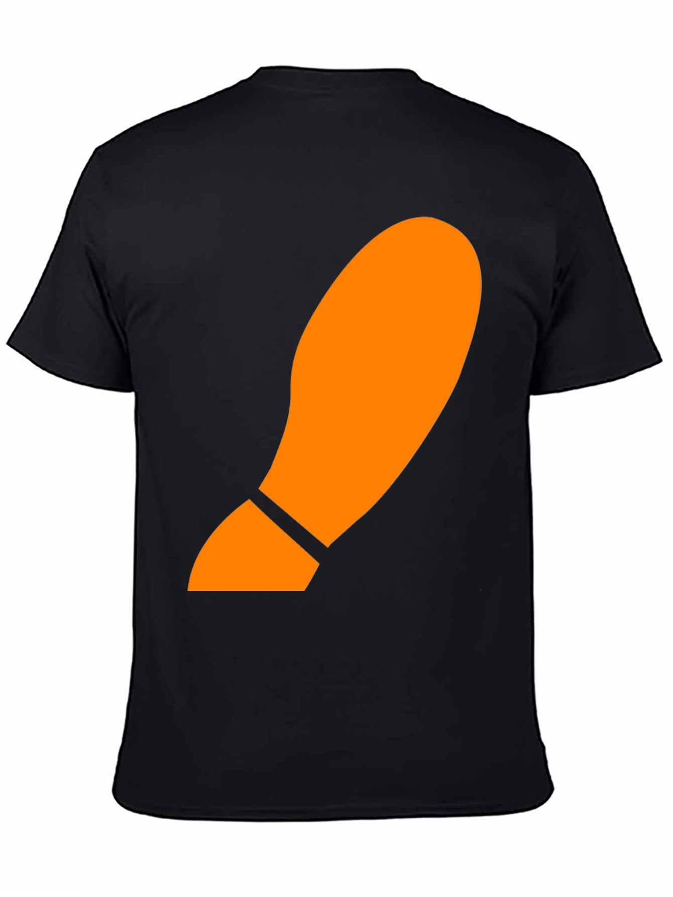 Orange Footprint Graphic Black T-Shirt