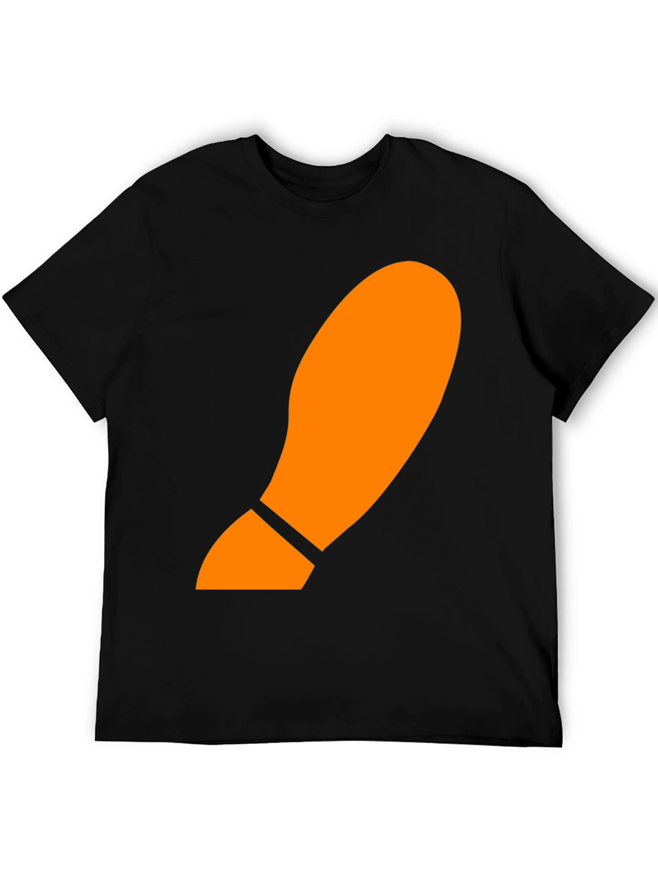Orange Footprint Graphic Black T-Shirt