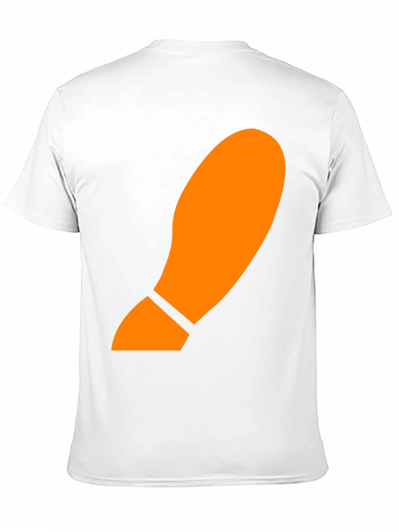 Orange Footprint Graphic Black T-Shirt