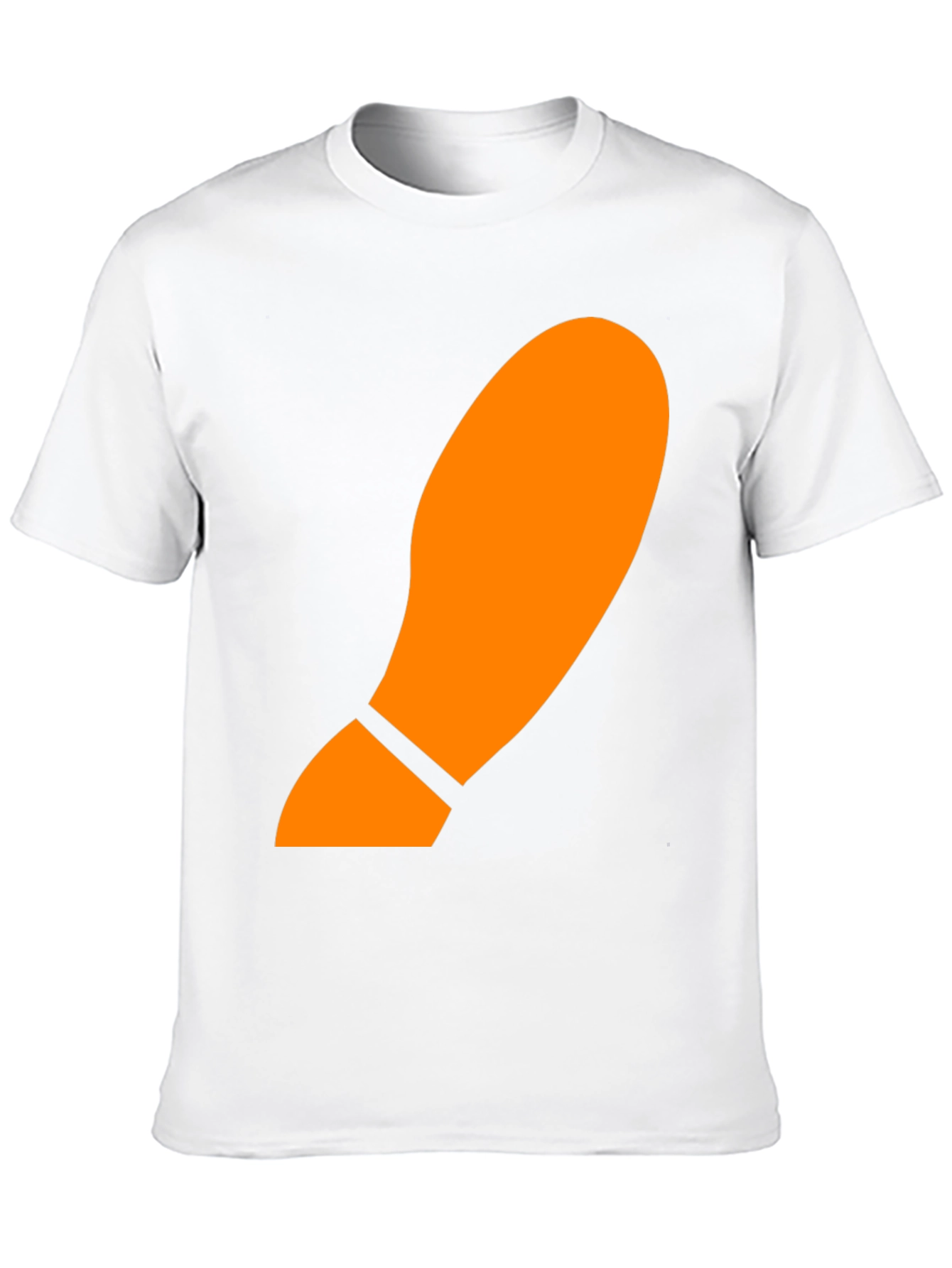 Orange Footprint Graphic Black T-Shirt