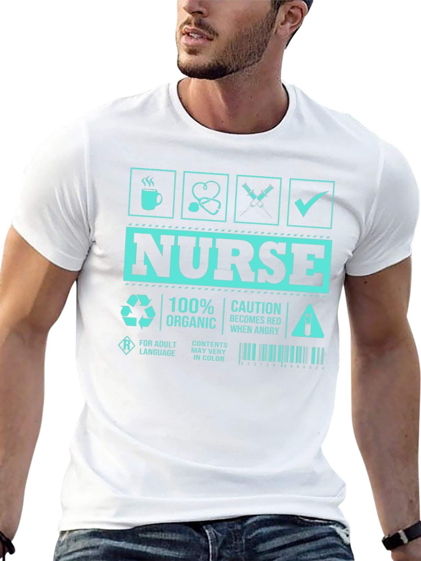Humorous Nurse T-Shirt - Caution Red When Angry