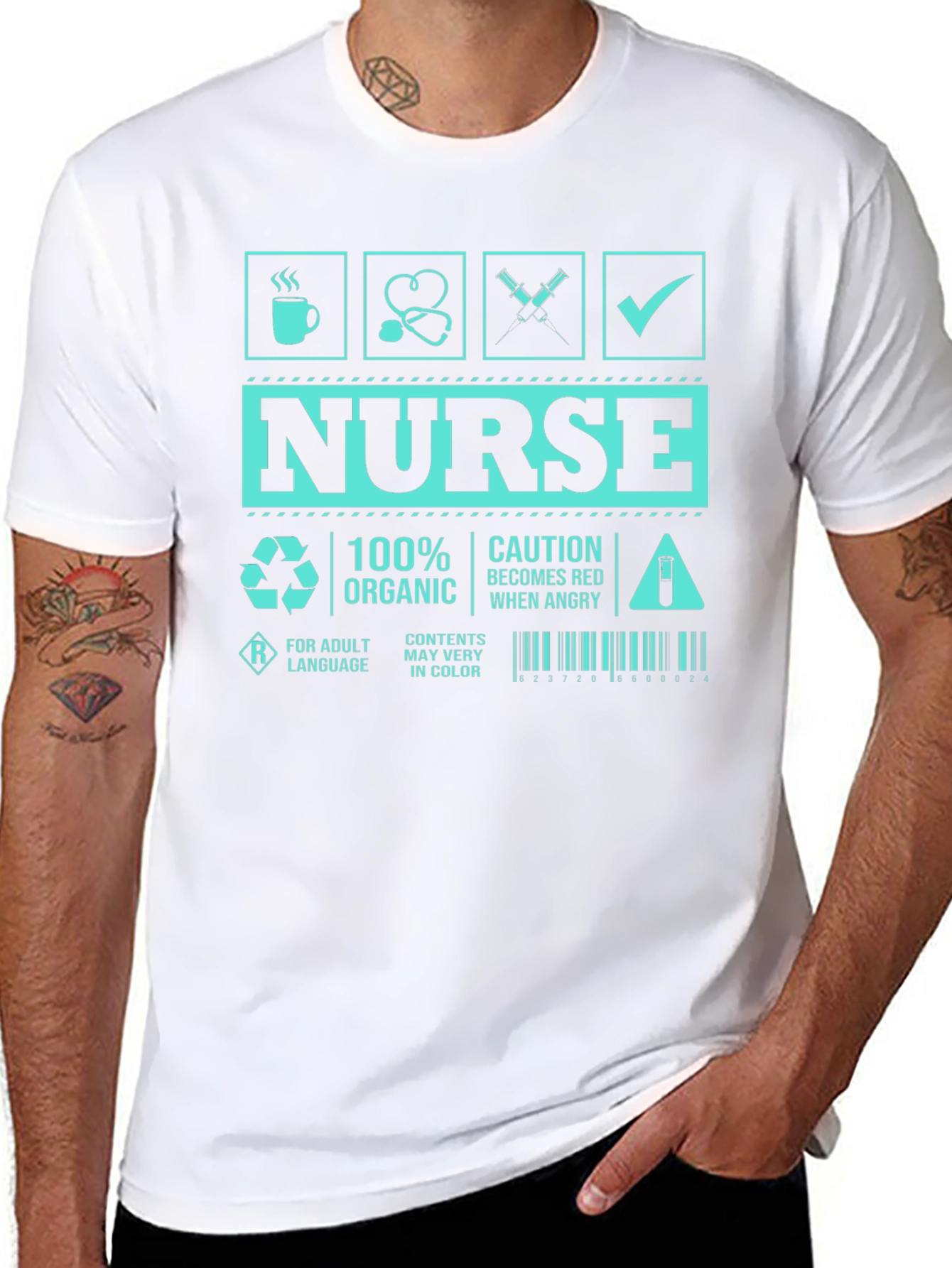 Humorous Nurse T-Shirt - Caution Red When Angry