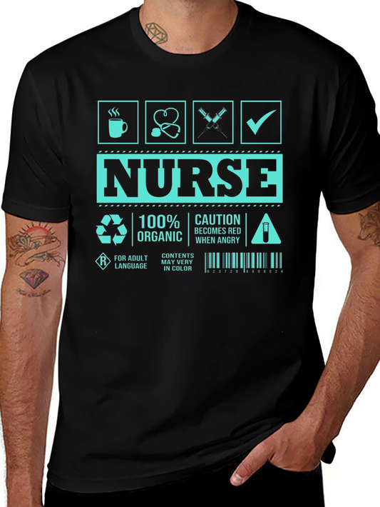 Humorous Nurse T-Shirt - Caution Red When Angry