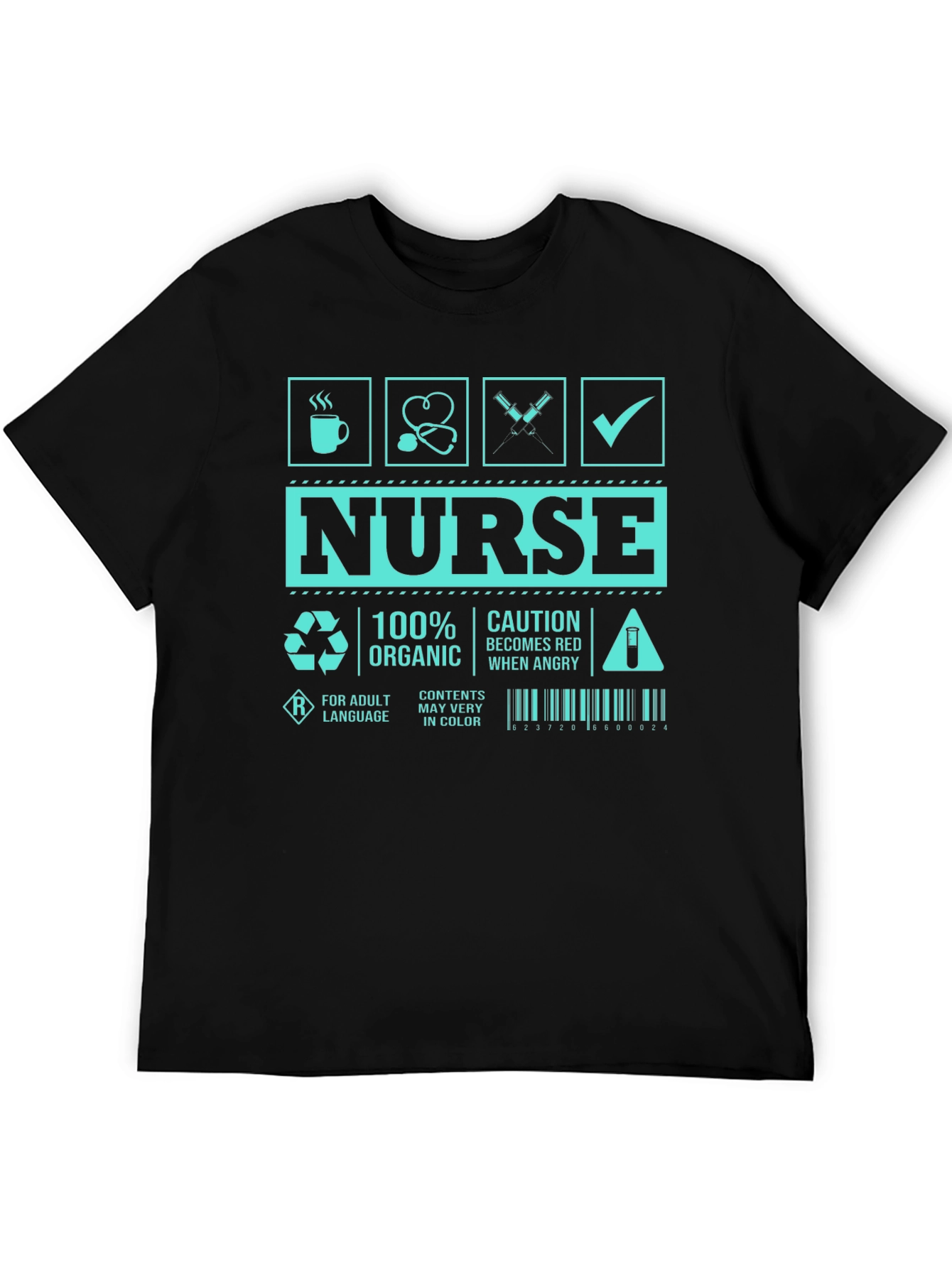 Humorous Nurse T-Shirt - Caution Red When Angry