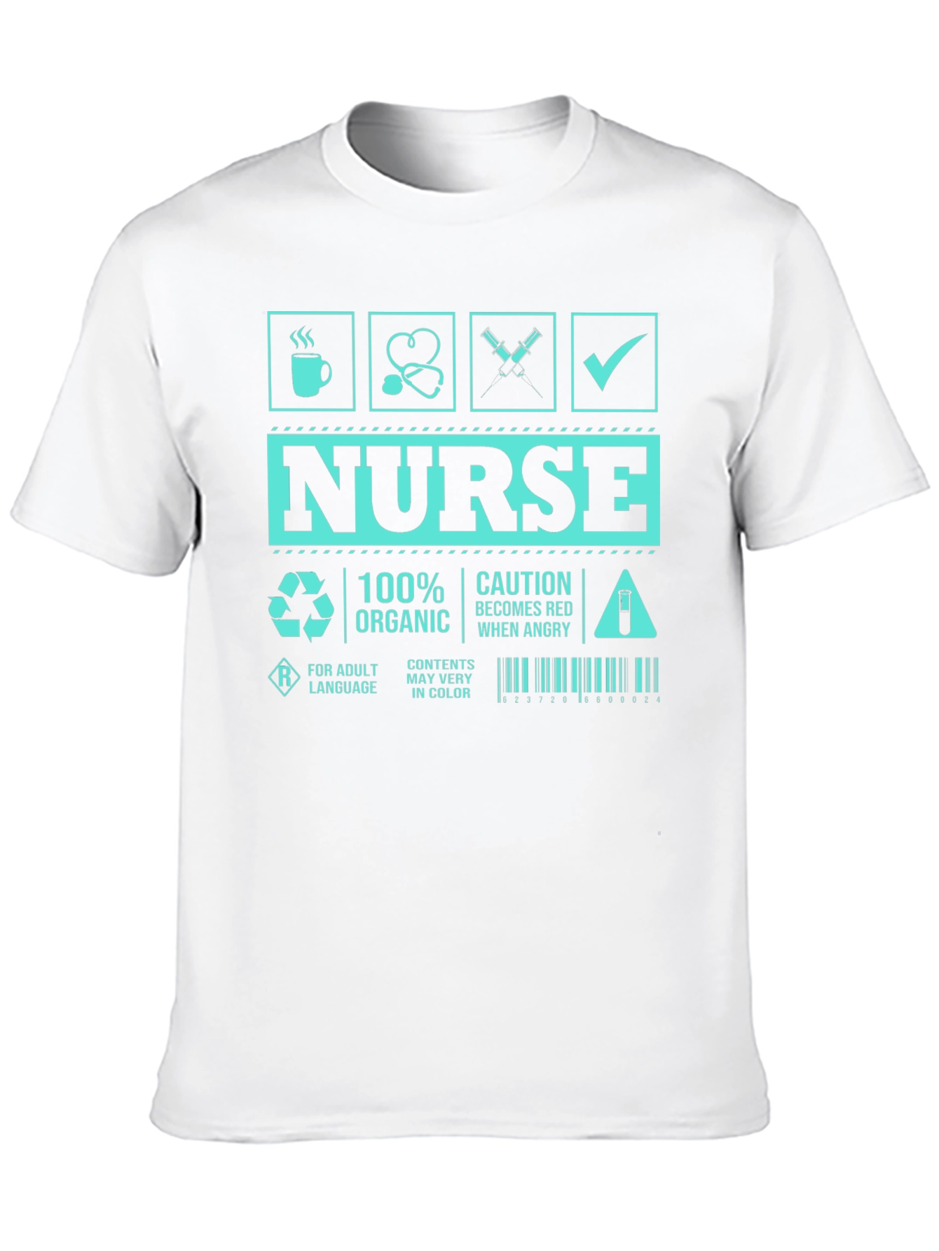 Humorous Nurse T-Shirt - Caution Red When Angry