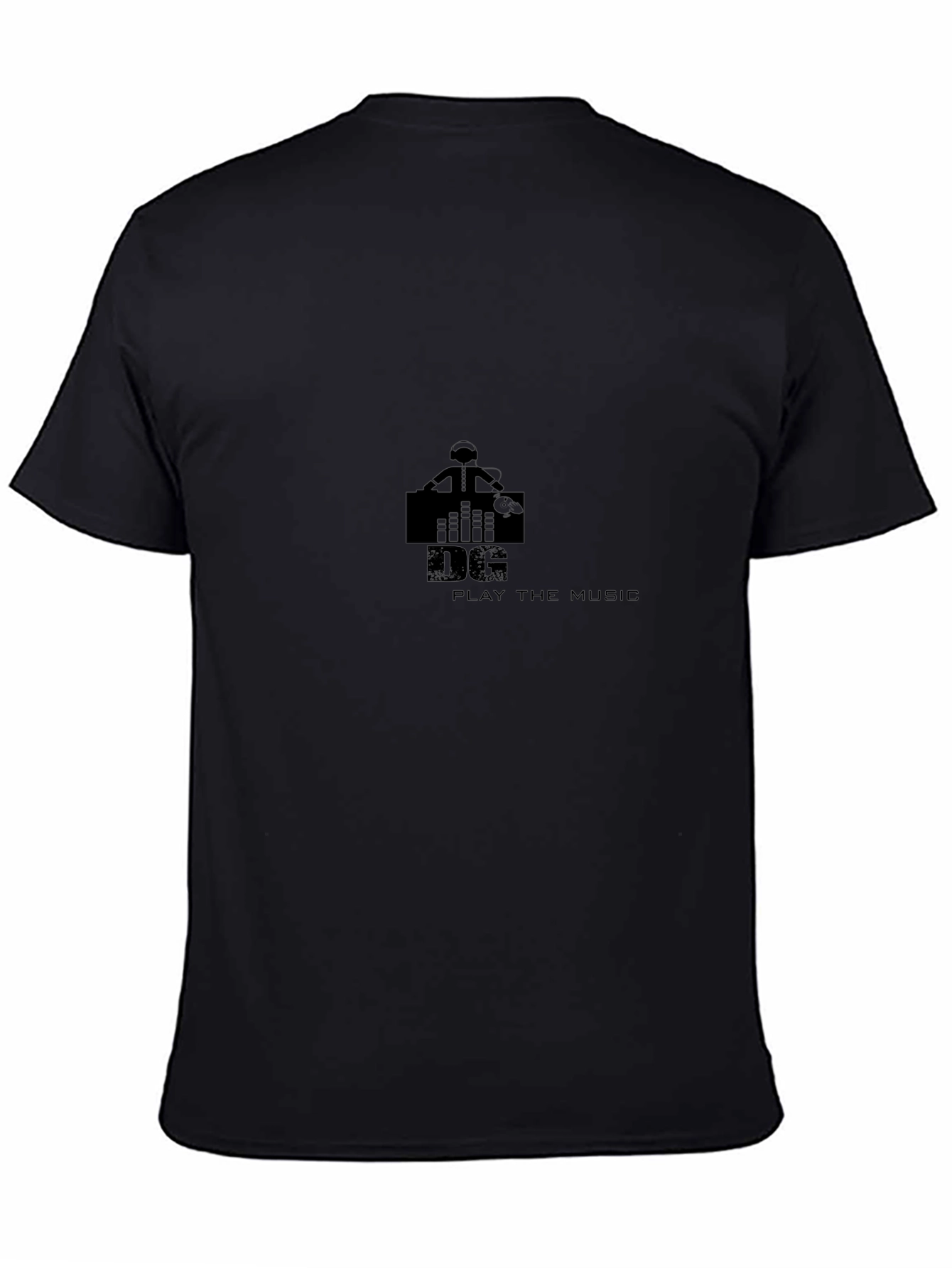 DJ Play the Music Black Graphic Tee