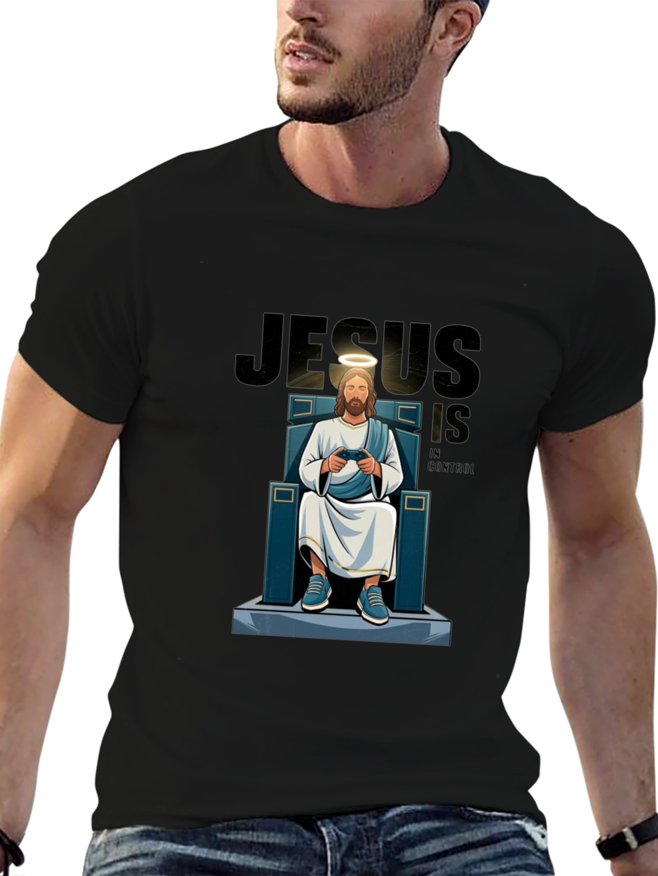 Jesus Is In Control Gaming T-Shirt