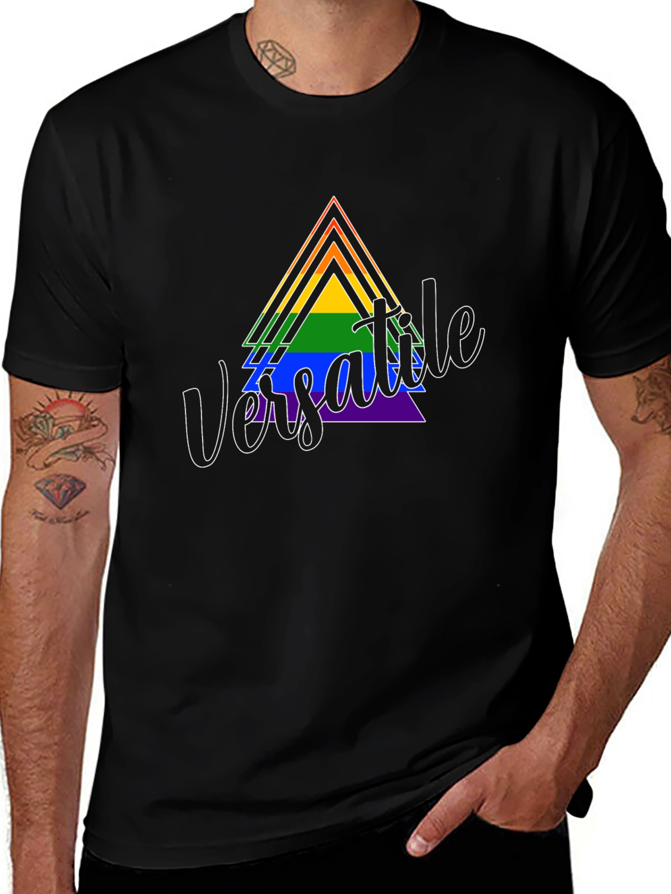 Versatile Pride Triangle Graphic T-Shirt
