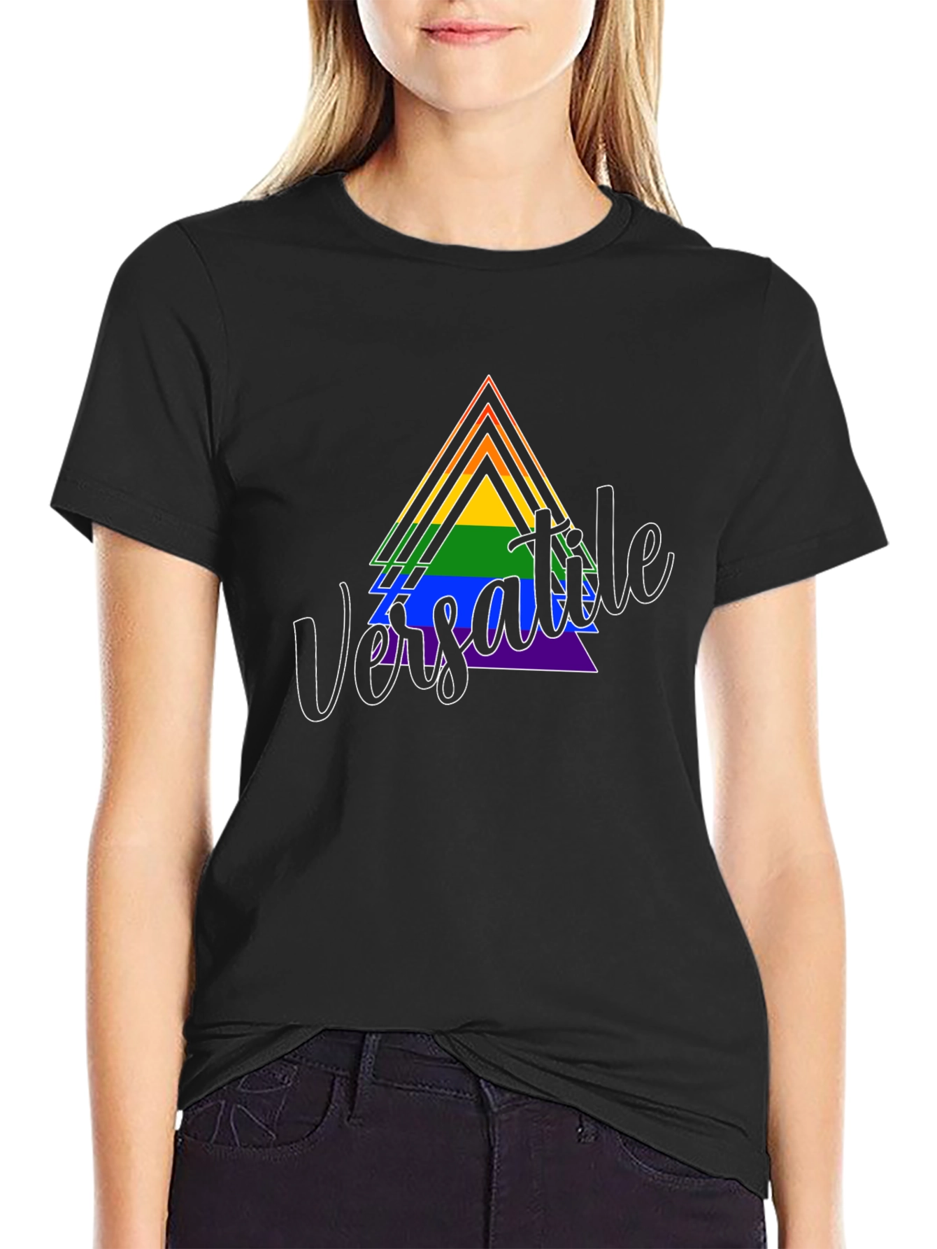 Versatile Pride Triangle Graphic T-Shirt