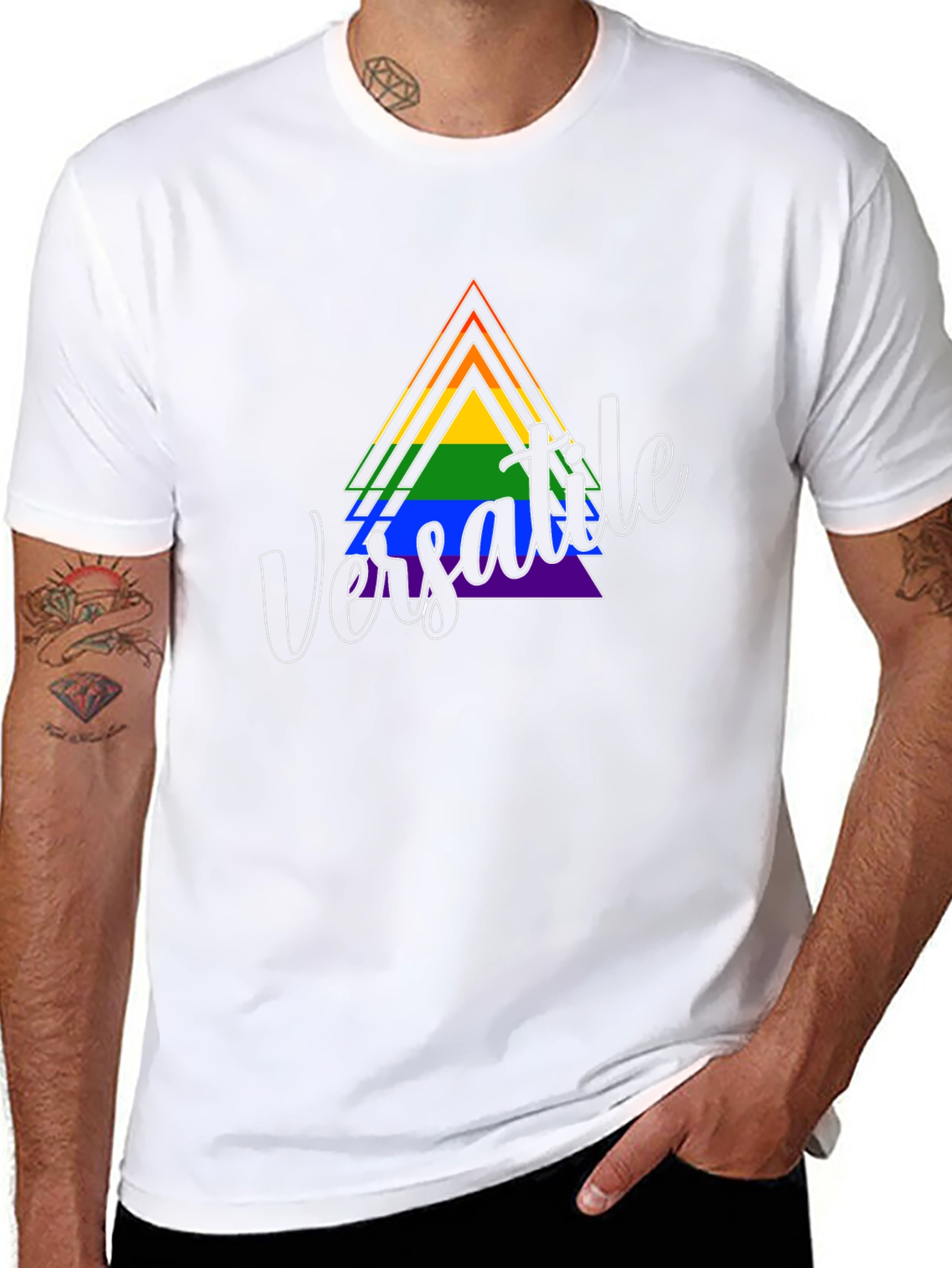 Versatile Pride Triangle Graphic T-Shirt