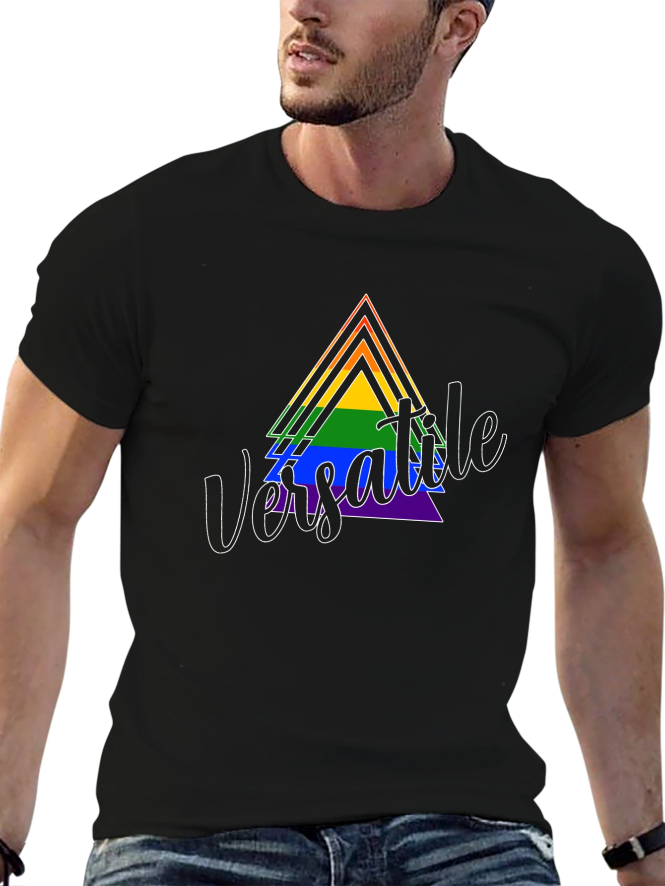 Versatile Pride Triangle Graphic T-Shirt