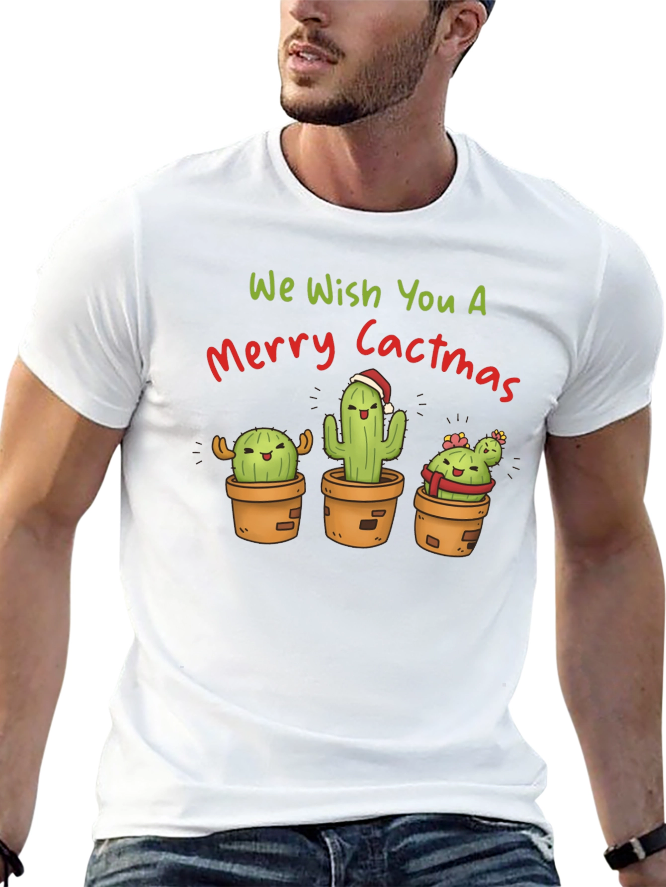 Merry Cactmas T-Shirt - Holiday Cactus Tee