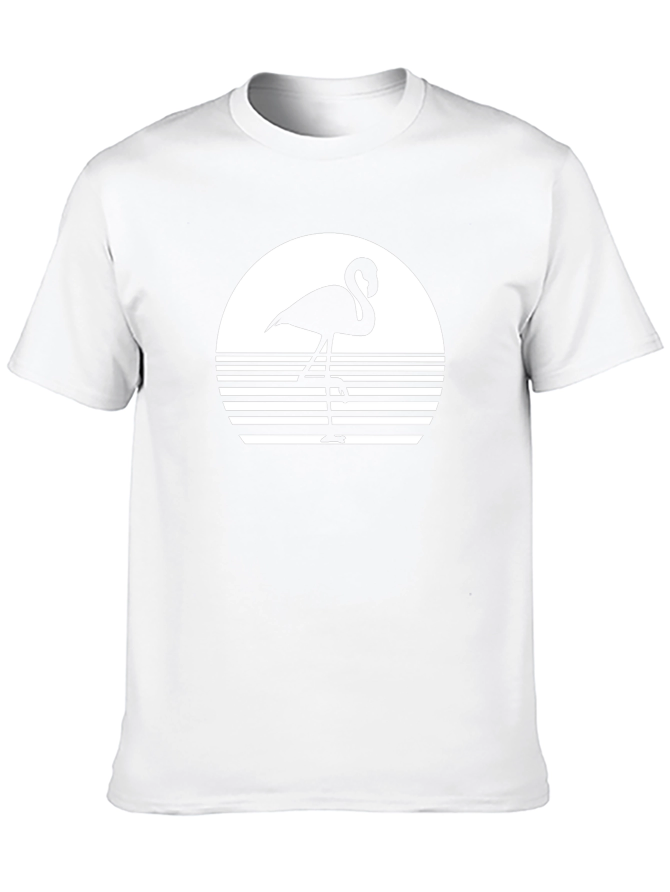 Retro Flamingo Graphic Tee - Black Cotton Comfort